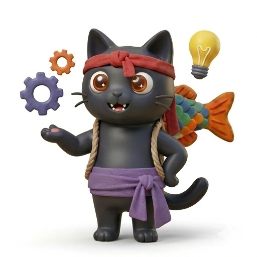 ホームページを紹介する猫のキャラクター